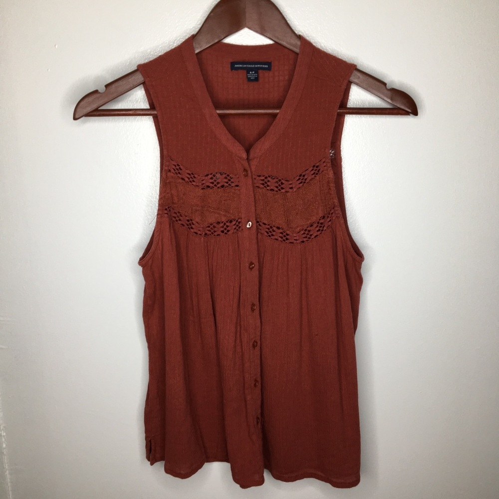 American Eagle | Buttondown Sleeveless Blouse